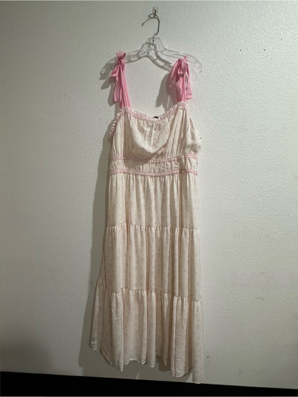 ARULA Cream Dress with Pale Pink Floral Detail